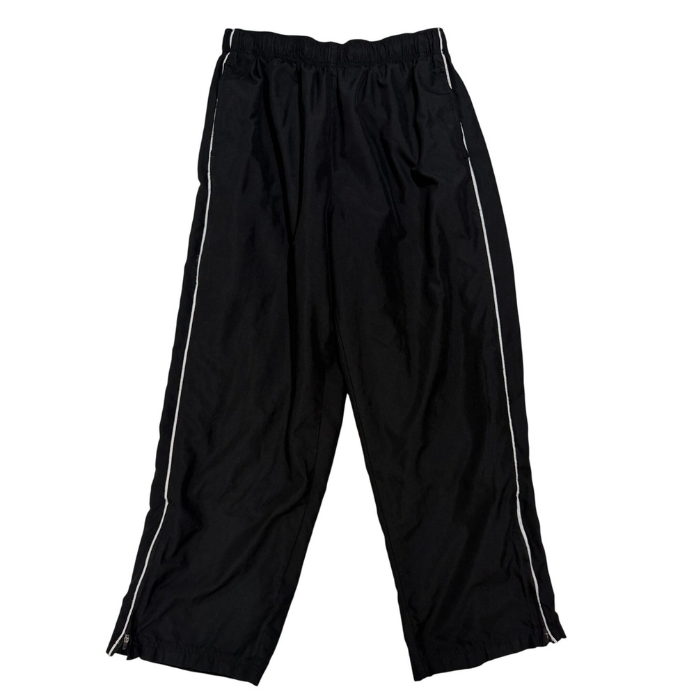 Tek Gear Black Lined Athletic Track Pants Men's Large Mesh Lined Zip Ankle